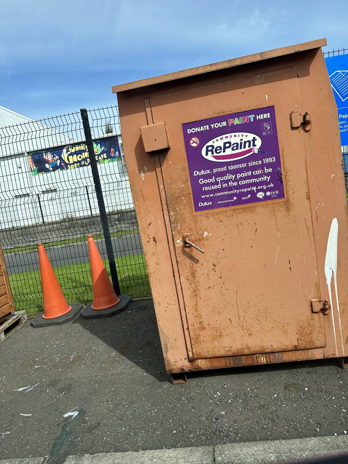 A community paint reuse collection container